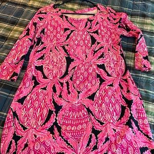 Lilly Pulitzer Coco pink pineapple Safari Sophie Dress - size xl